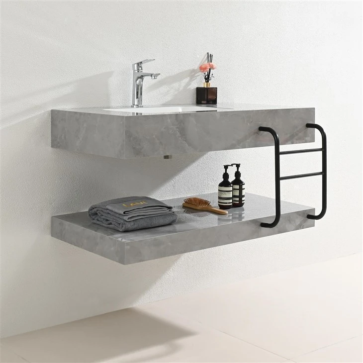 Langgus Grey Sintered Stone Bathroom Vanity