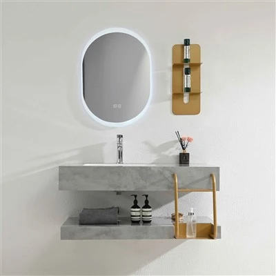 Vilas Grey Sinterned Stone Bathroom Vanidade